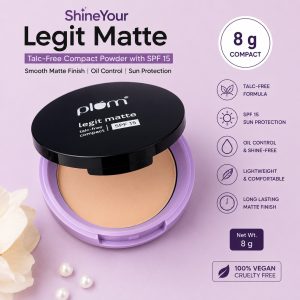 Plum Legit Matte Compact Powder SPF 15 | Talc-Free Face Compact for Women