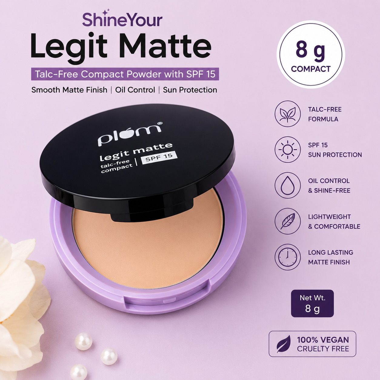 Plum Legit Matte Compact Powder