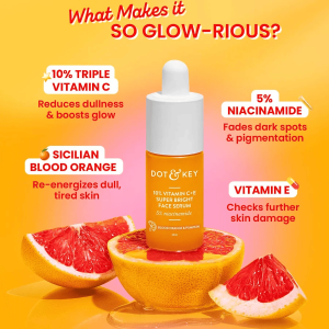 DOT&KEY Vitamin C Brightening Face Serum – Daily Glow & Skin Radiance Serum for All Skin Types 30 ML
