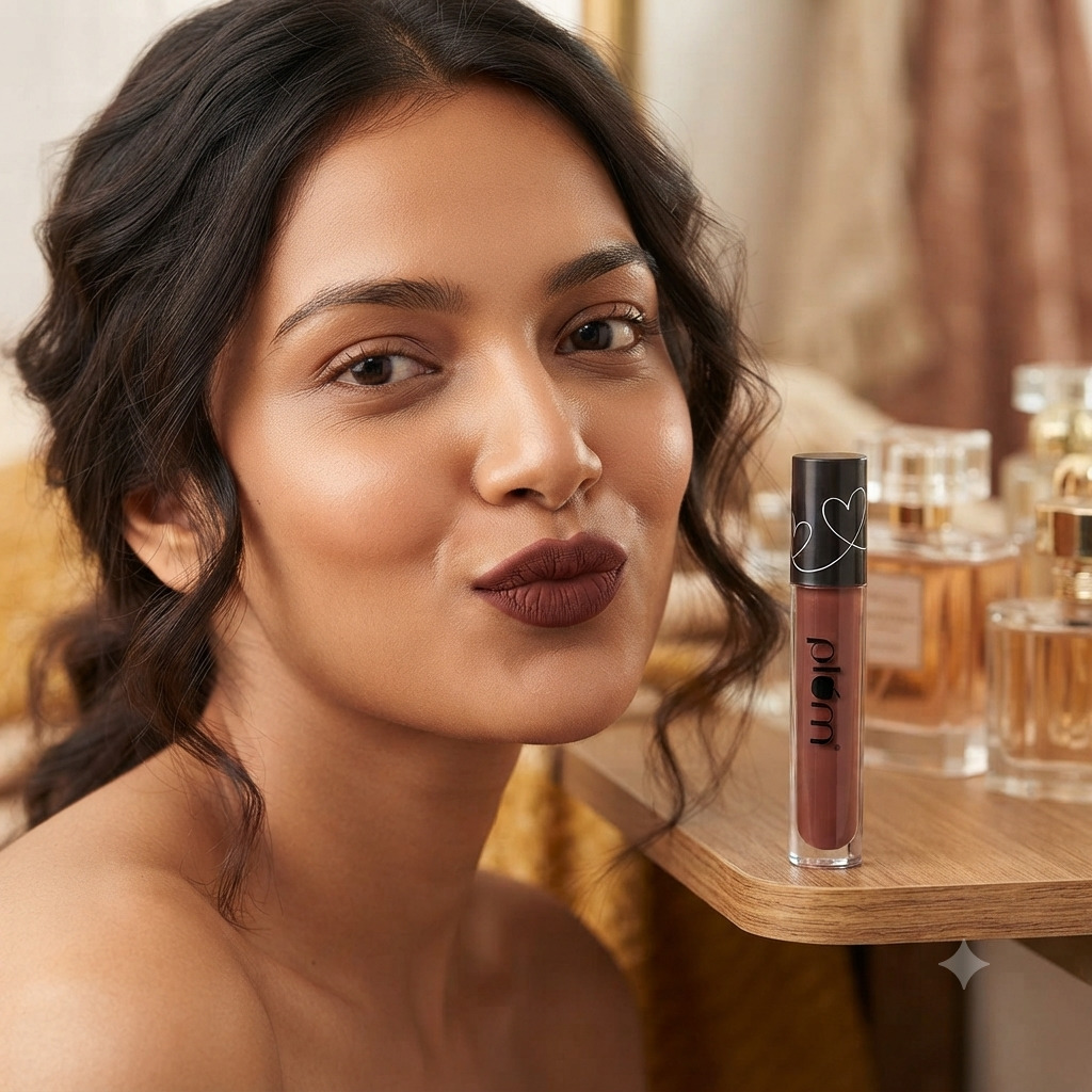 Plum Matte In Heaven Liquid Lipstick Cocoa Mocha 130 Smudge Proof Vegan Matte Lipstick